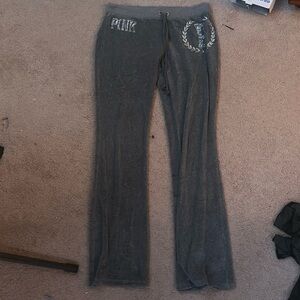 PINK gray flared sweatpants